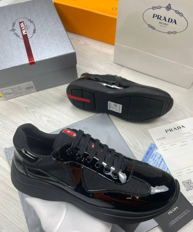 Prada Patent Leather Black Sneakers For Mens Prada Patent Leather Black Sneakers For Mens