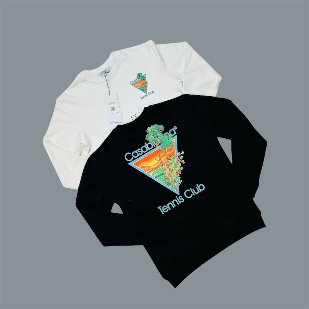 Casablanca Tennis Club Icon Crew Neck Jumpers For Men's in 2 Colors
