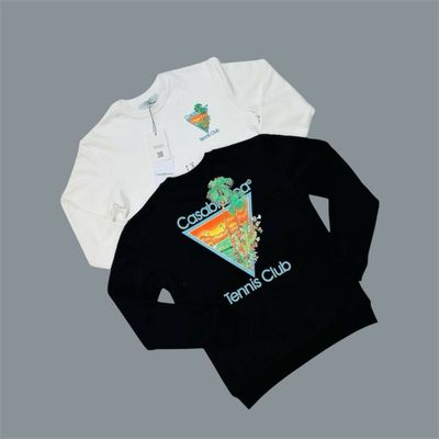 Casablanca Tennis Club Icon Crew Neck Jumpers For Men's in 2 Colors Casablanca Tennis Club Icon Crew Neck Jumpers For Men's in 2 Colors
