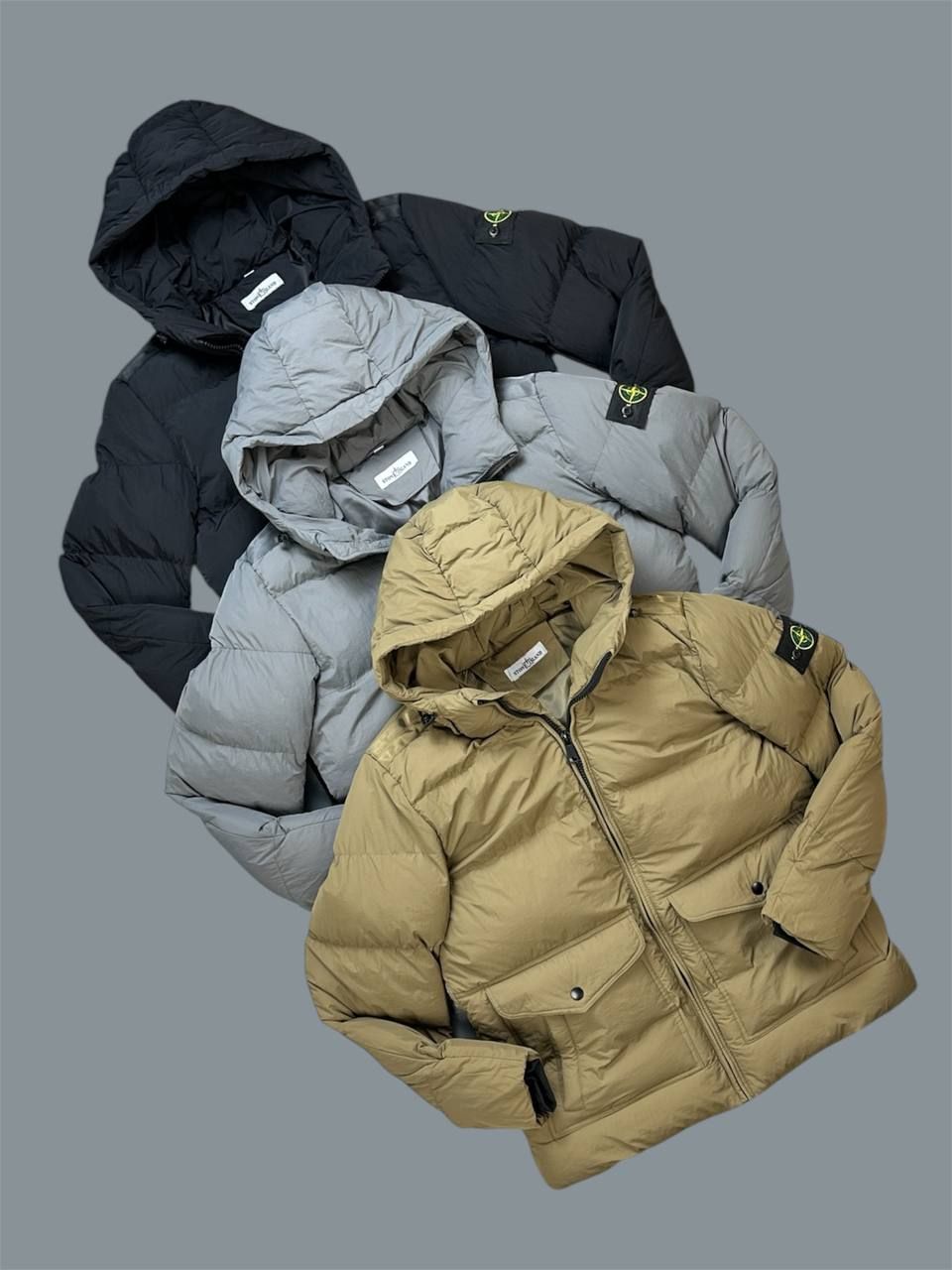 Stone Island Compass-Badge Hooded Down Puffer Jackets For Men's in Different Colors Stone Island Compass-Badge Hooded Down Puffer Jackets For Men's in Different Colors