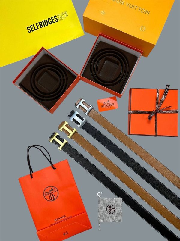 Hermes Classic Glossy Buckles Adjustable Men's Belts in Different Colors