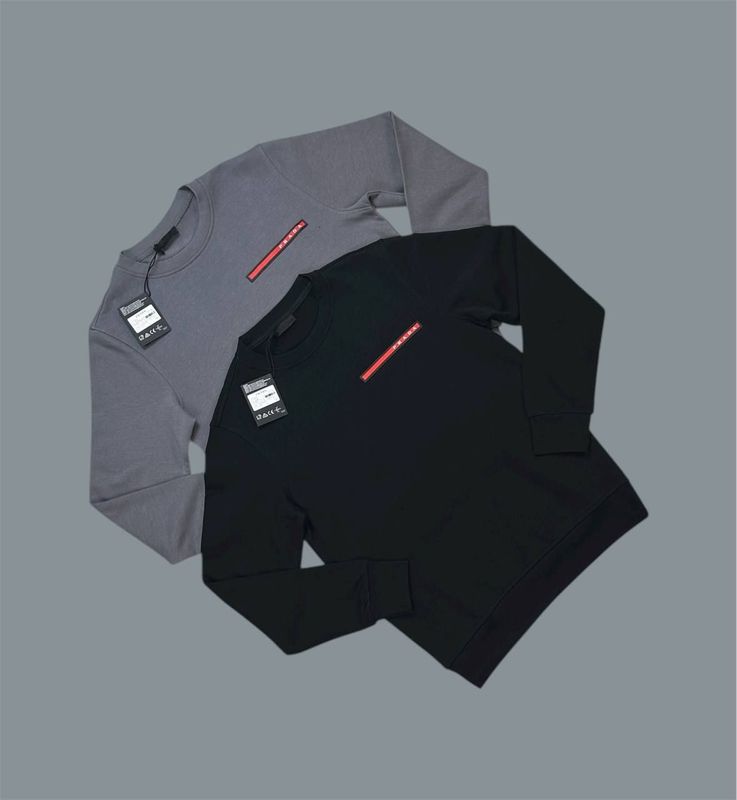 Prada Technical Fabric Logo Printed Jumpers For Men's in 2 Colors