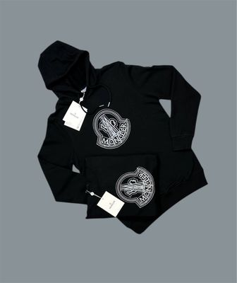 Moncler Logo-Print Hoodie in Black Color For Men's Moncler Logo-Print Hoodie in Black Color For Men's