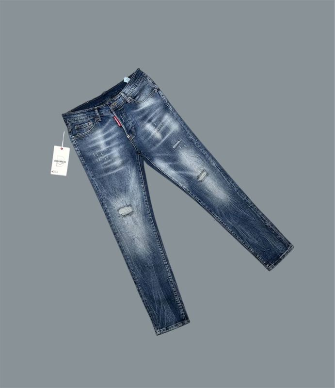 Dsquared2 Distressed Paint Splatter Dark Wash Jeans For Men's in Blue Color Dsquared2 Distressed Paint Splatter Dark Wash Jeans For Men's in Blue Color