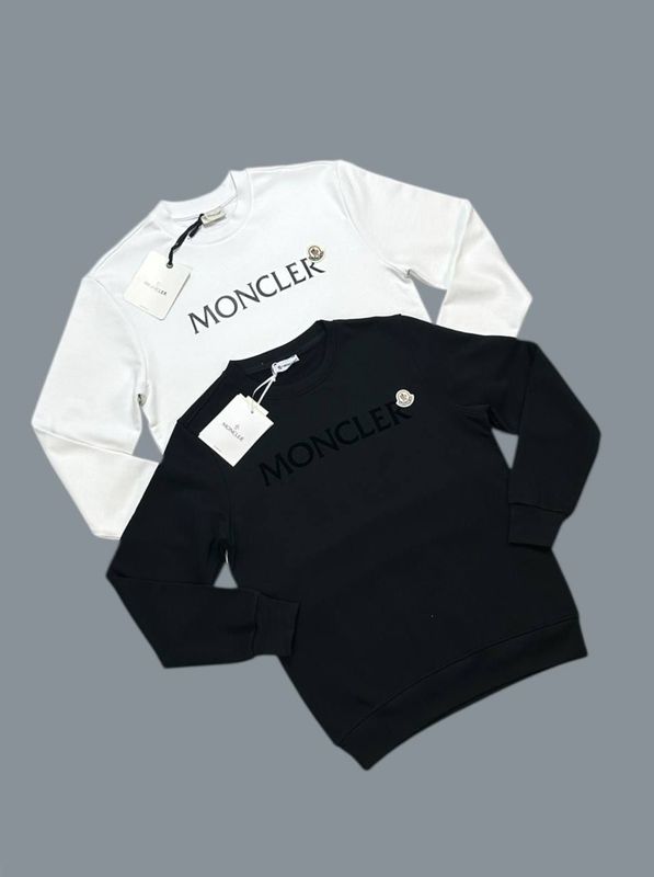 Moncler Logo-Flocked Cotton-Jersey Jumpers for Men's in 2 Colors
