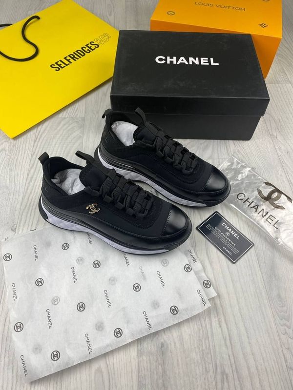 Chanel Suede Women Shoe Replica Luxury Sports Top Sneakers Cheap Runner Women's Trainer Leather Nylon Reps CC Logo Sneaker Fake Shoes Rep Fashion Girls Triple Trainers First Copy Black Runners Sale UK