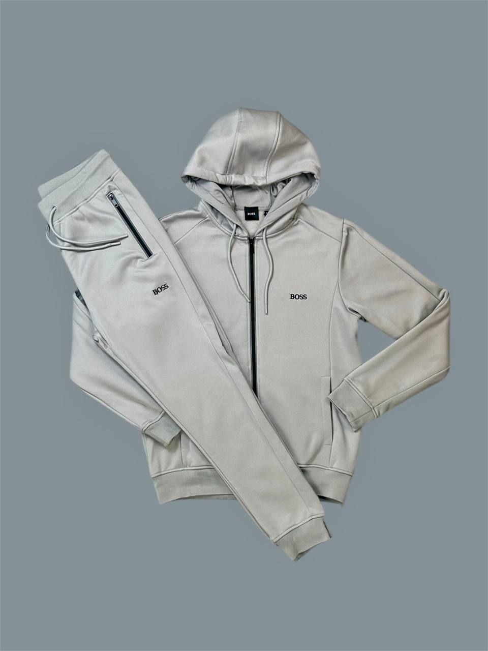 Hugo Boss Full Zip Hooded Logo Printed Tracksuits For Men's in 2 Colors