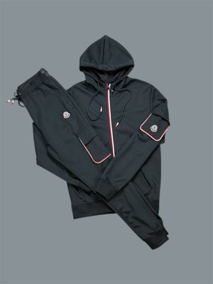 Moncler Tricolor-Trimmed Cotton Sleeve Pocket Logo Patch Tracksuits For Men's in 2 Colors