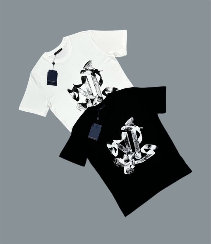 Louis Vuitton LV Birds Printed Cotton T Shirts Men's in 2 Colors