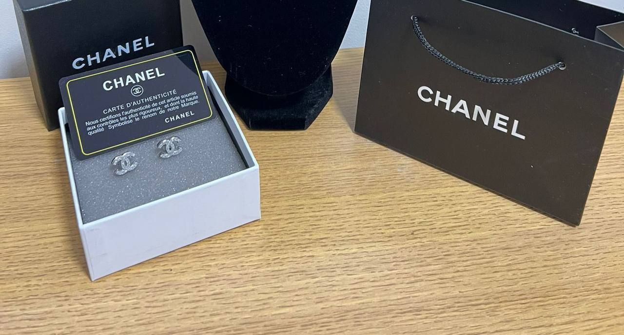 Chanel CC Silver Earrings For Women's