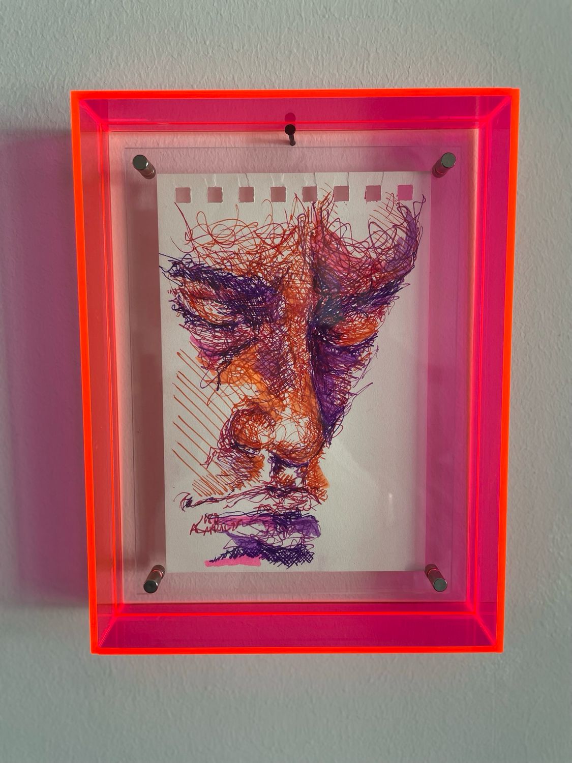 Sketch head orange & pink
