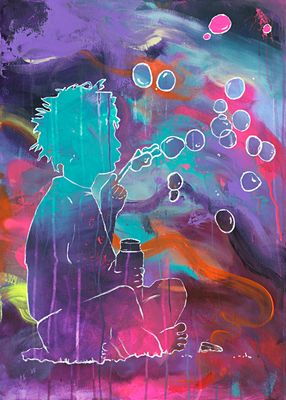 Print - lost in bubbles