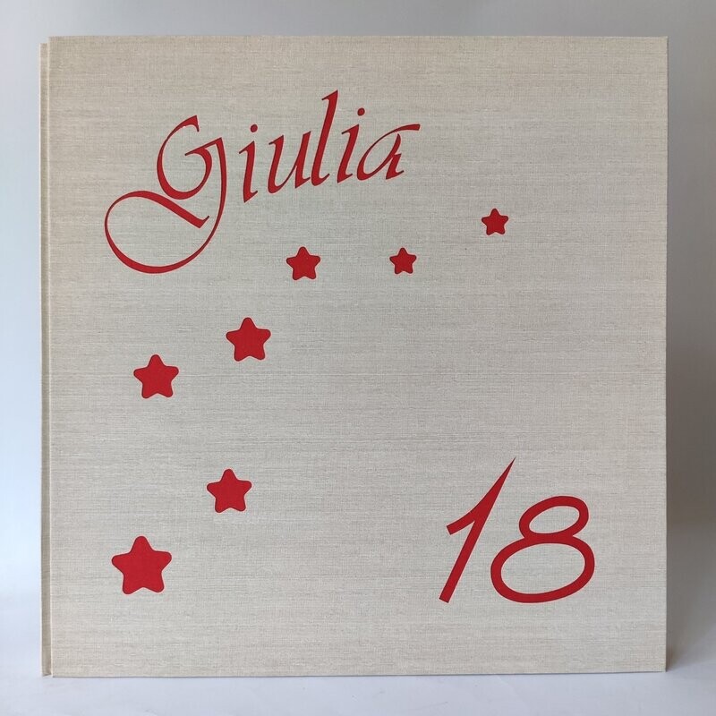 Album fotografico in tela di lino stelle, nome e numero