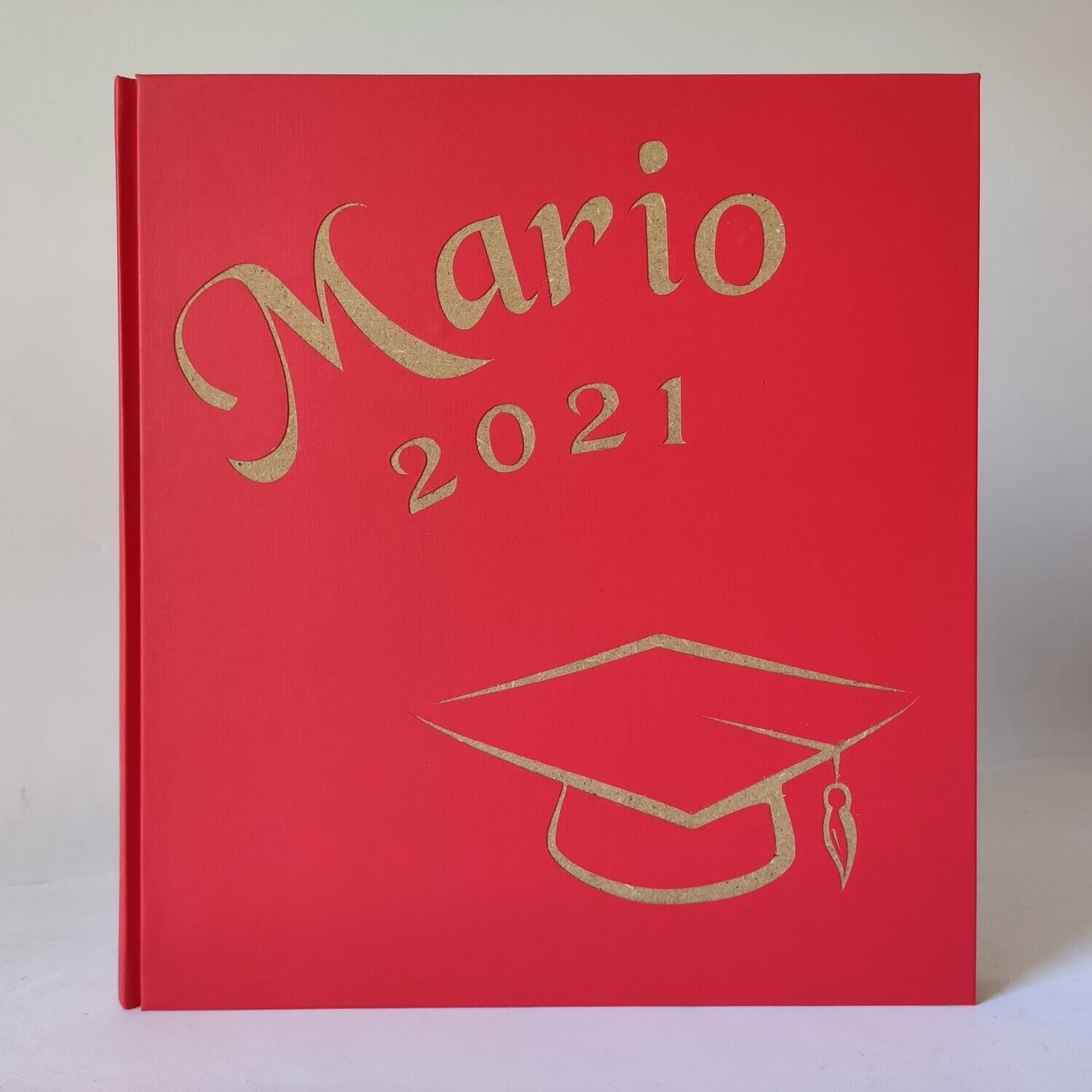 Album fotografico pelle laurea, tocco, nome e data