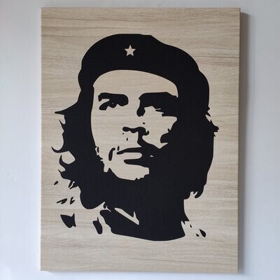 Quadro Che Guevara in pelle eco e tela inciso
