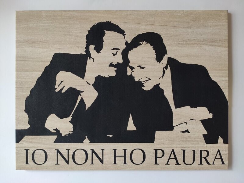 Quadro inciso Falcone e Borsellino con scritta