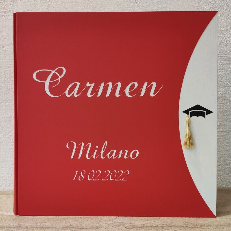 Album fotografico laurea con nome, città e data