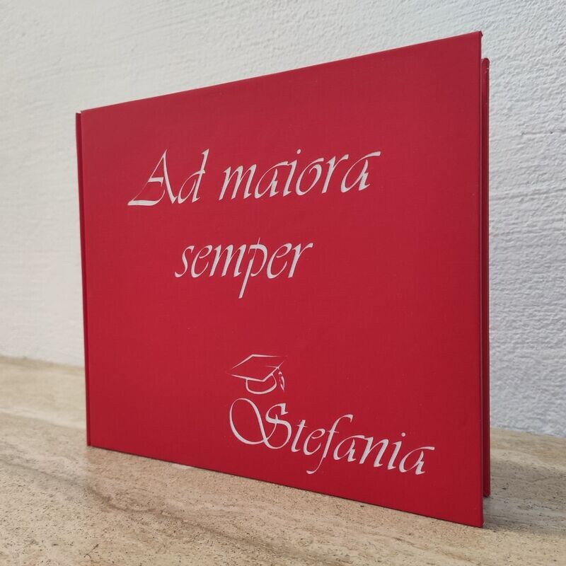 Album fotografico laurea ad maiora, tocco e nome
