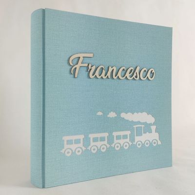 Album fotografico nome in legno e trenino