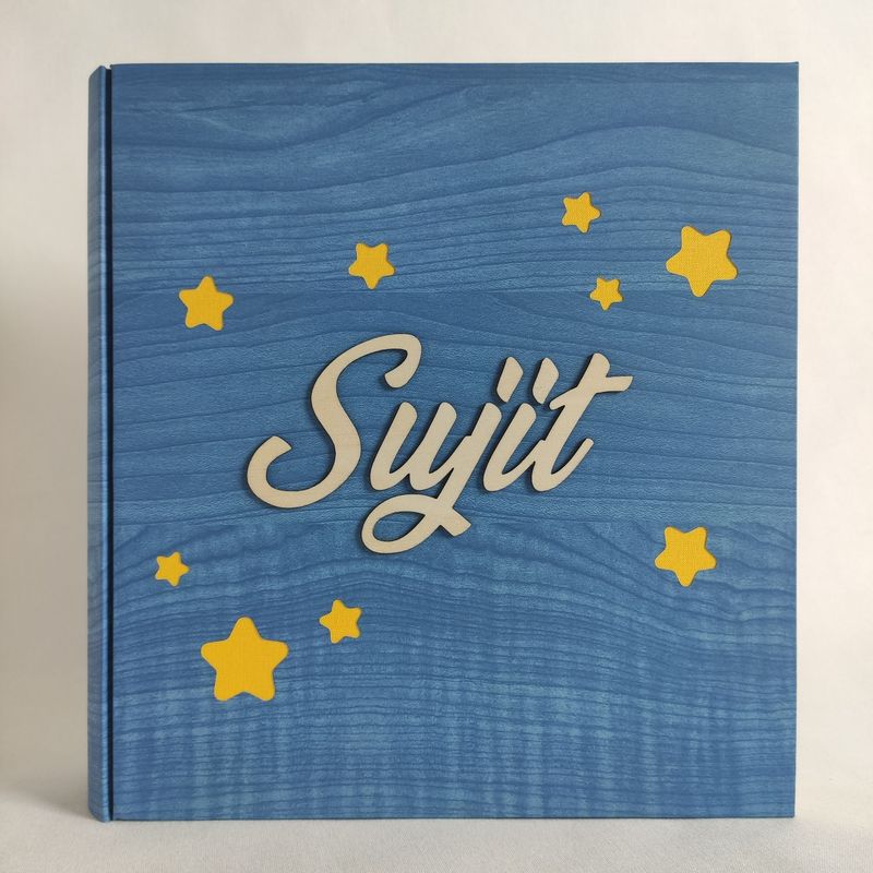 Album fotografico  nome in legno e stelle
