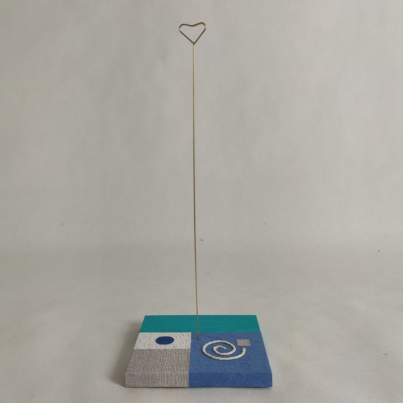 Portafoto patchwork cuore toni di blu