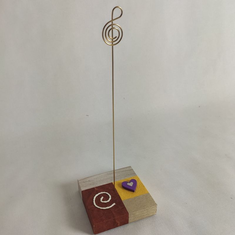 Portafoto patchwork chiave di violino e cuore