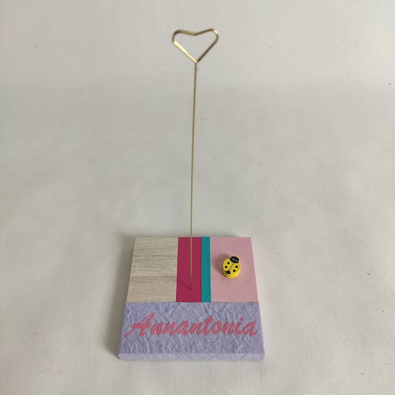 Portafoto patchwork cuore con nome