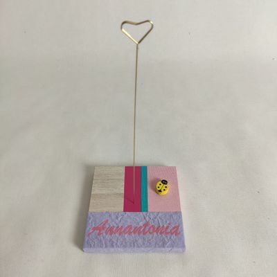 Portafoto patchwork cuore con nome