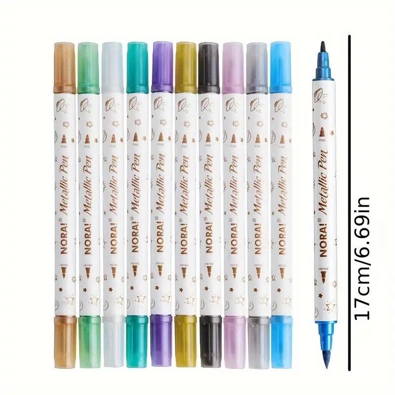 Penna glitter metallica doppia punta
