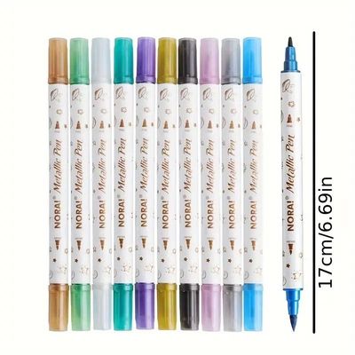 Penna glitter metallica doppia punta