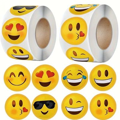 100 adesivi smile faccine per scrapbooking