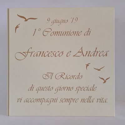 Album fotografico Prima Comunione frase e gabbiani