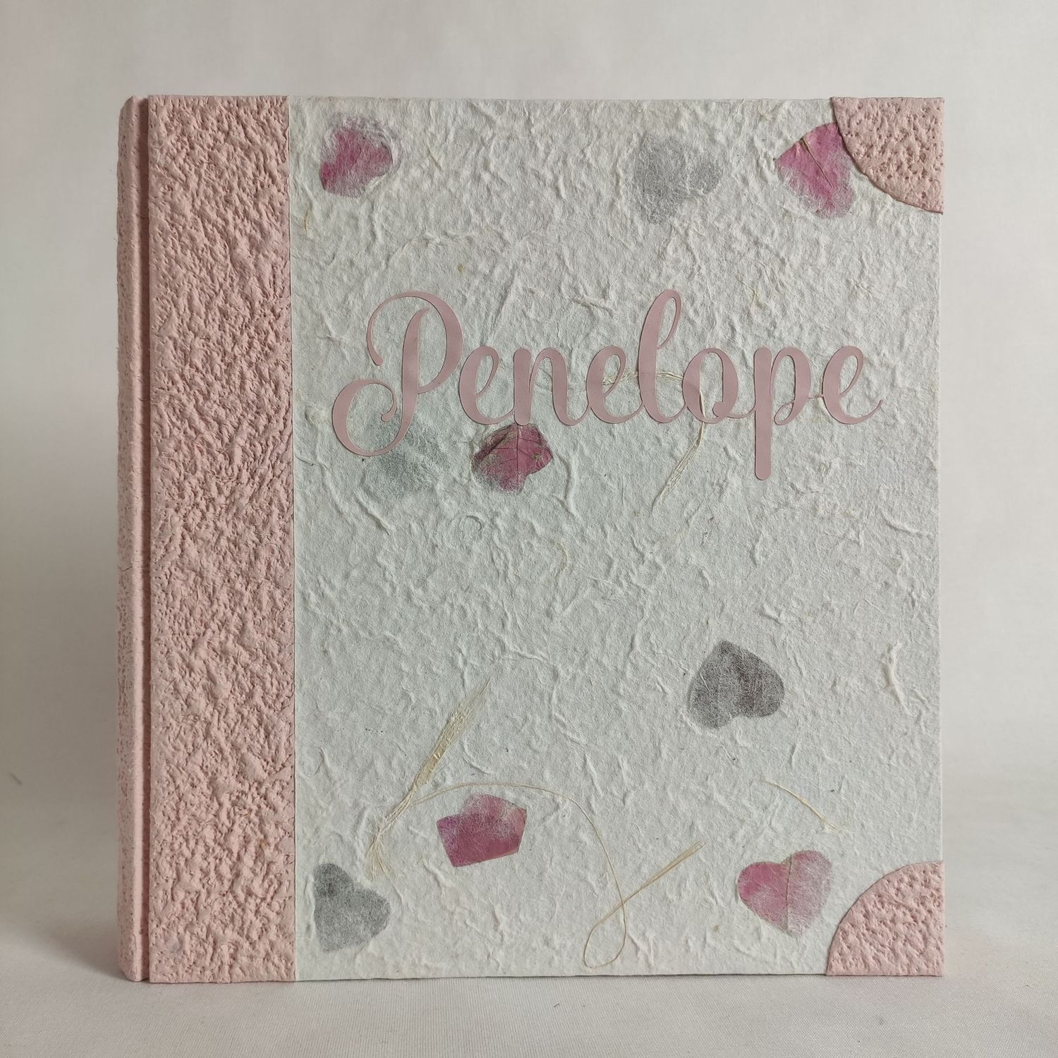 Album fotografico carta di riso cuori e nome 2