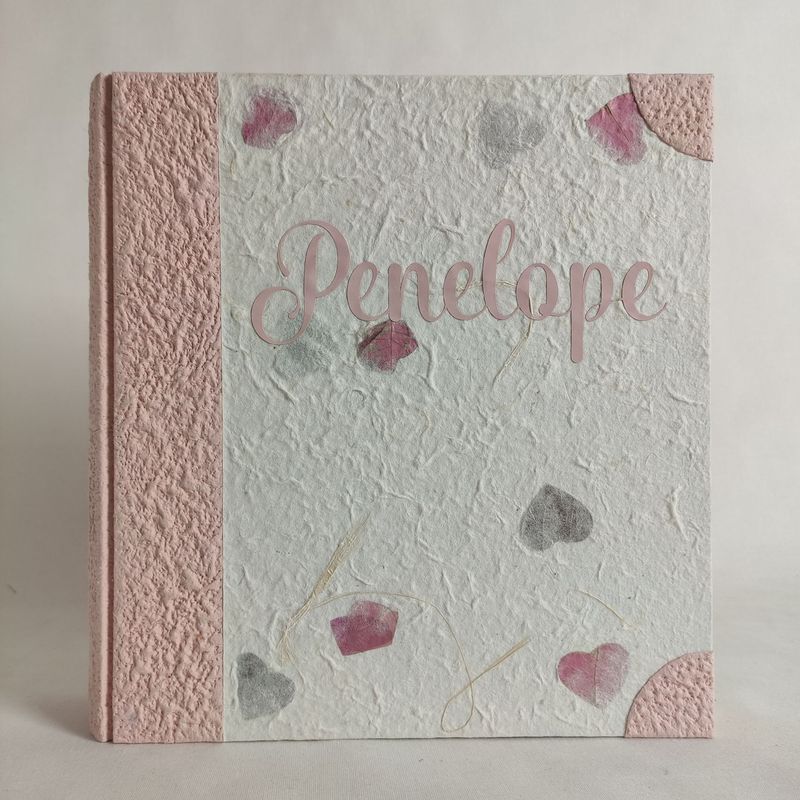 Album fotografico carta di riso cuori e nome 2