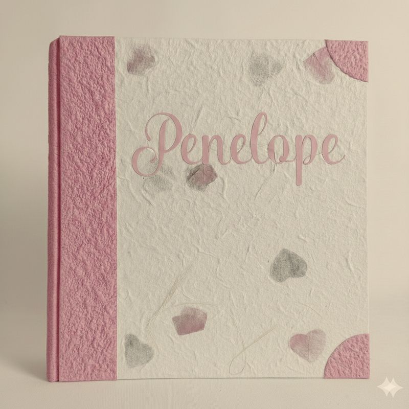 Album fotografico carta di riso cuori e nome 2 Album fotografico carta di riso cuori e nome 2