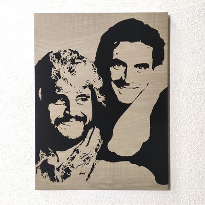 Quadro inciso Pino Daniele e Massimo Troisi