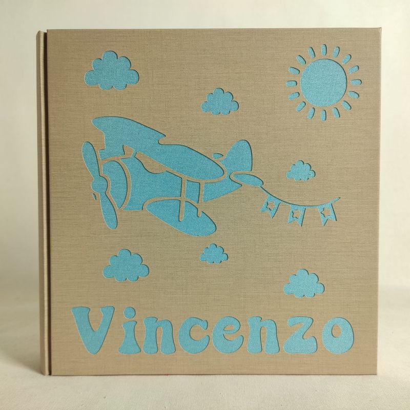 Album fotografico aeroplano aeroplanino con nome