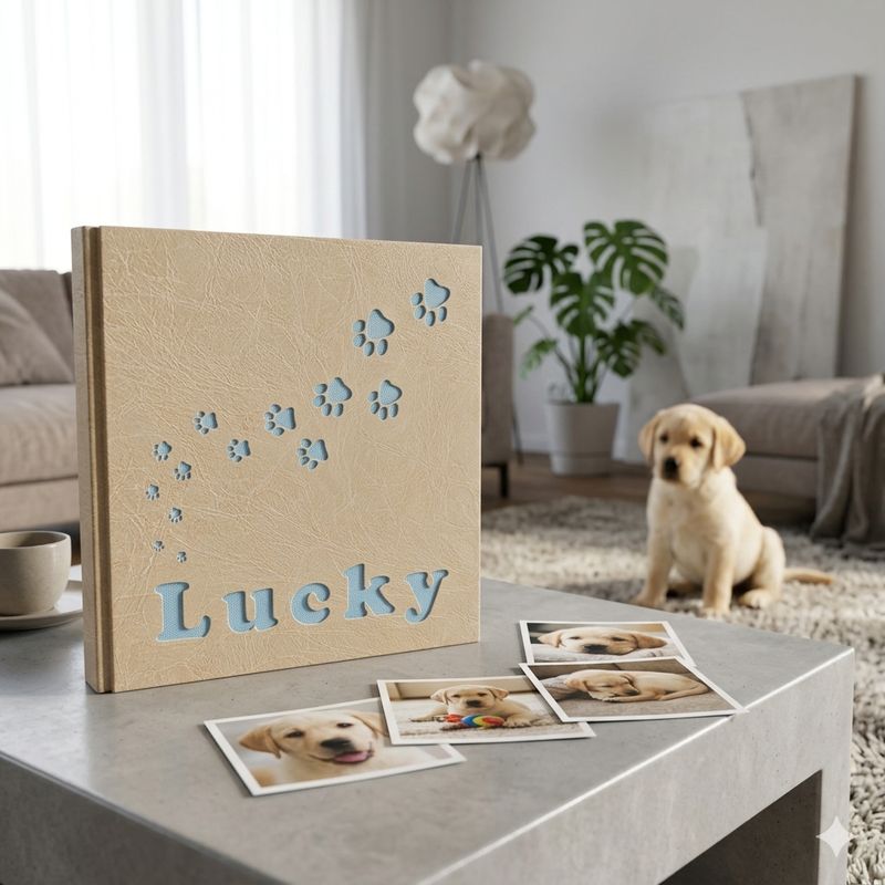 Album fotografico impronte + nome del tuo cagnolino, gatto, coniglio, pelosetto Album fotografico impronte + nome del tuo cagnolino, gatto, coniglio, pelosetto