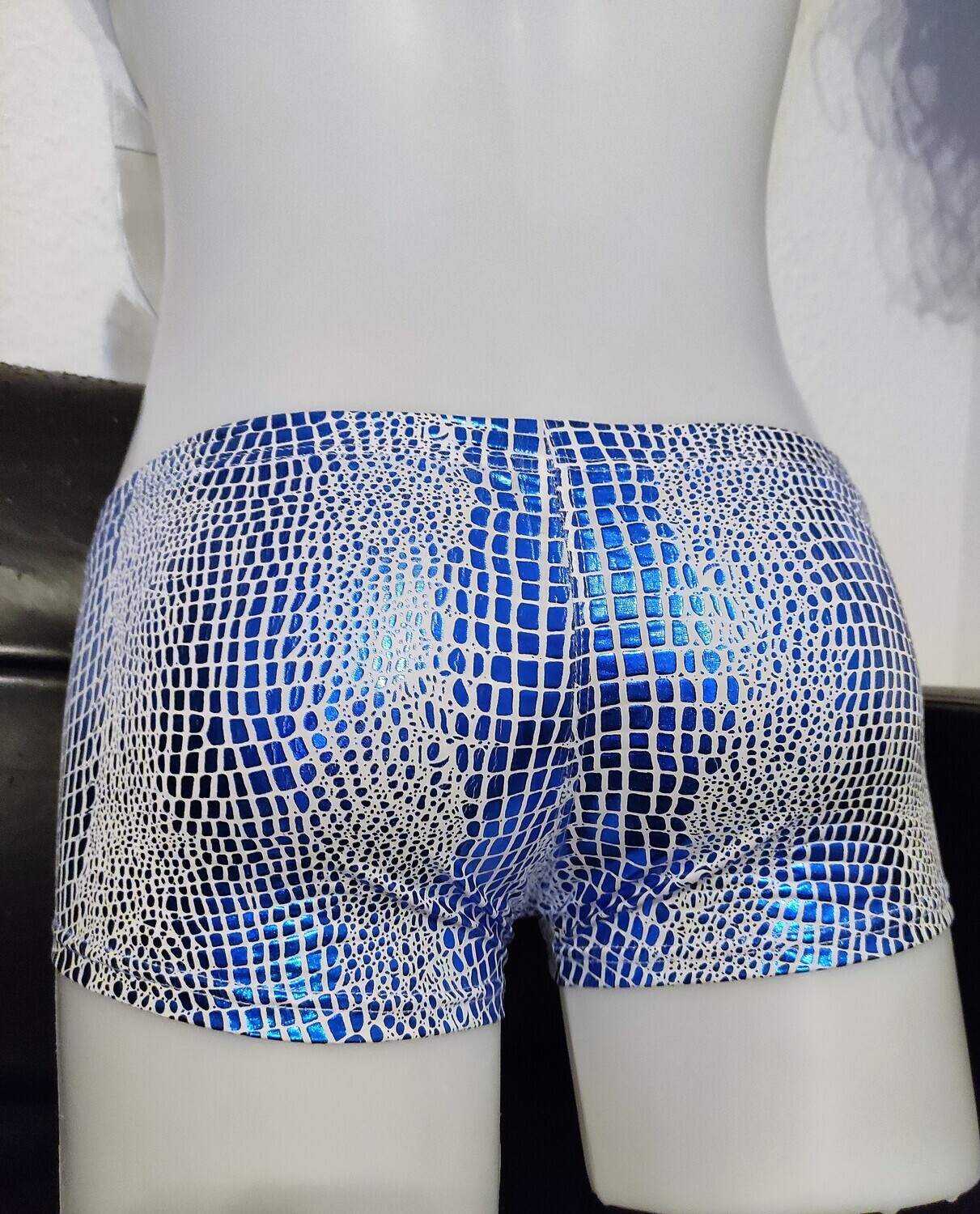 &quot;Ice Blue&quot; Metallic Wetlook Pants/Hipster/Shorts, Spiegelglanz, Softbund, Gr. M - 2XL