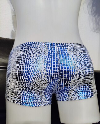 &quot;Ice Blue&quot; Metallic Wetlook Pants/Hipster/Shorts, Spiegelglanz, Softbund, Gr. M - 2XL