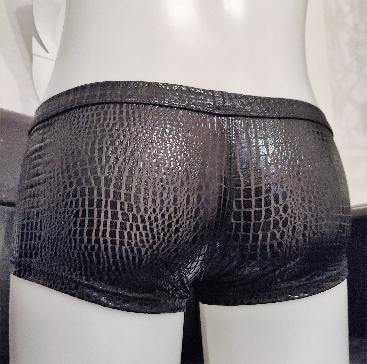 &quot;Glossy Black&quot; Wetlook Pants/Hipster/Shorts, Spiegelglanz, Softbund, Gr. M - 2XL