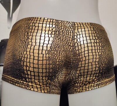 &quot;Glossy Gold&quot; Wetlook Pants/Hipster/Shorts, Spiegelglanz, Softbund, Gr. M - 2XL