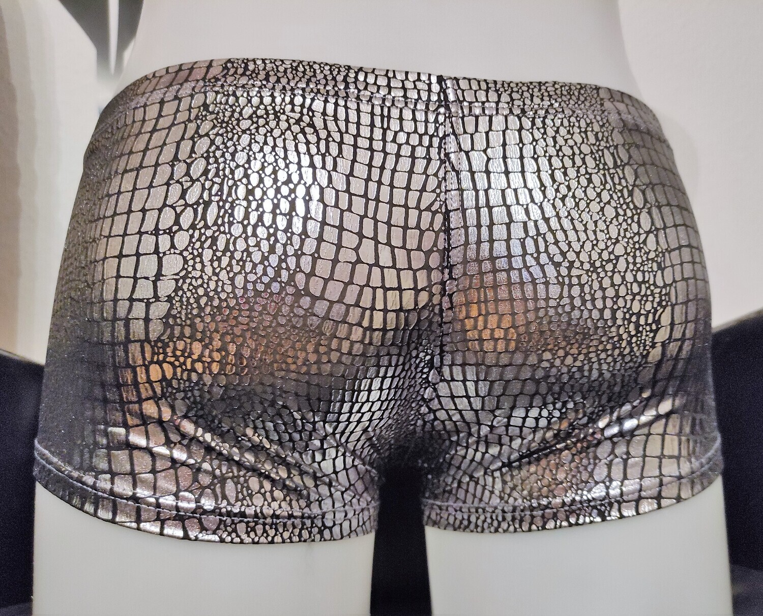 &quot;Glossy Silver&quot; Wetlook Pants/Hipster/Shorts, Spiegelglanz, Softbund, Gr. M - 2XL