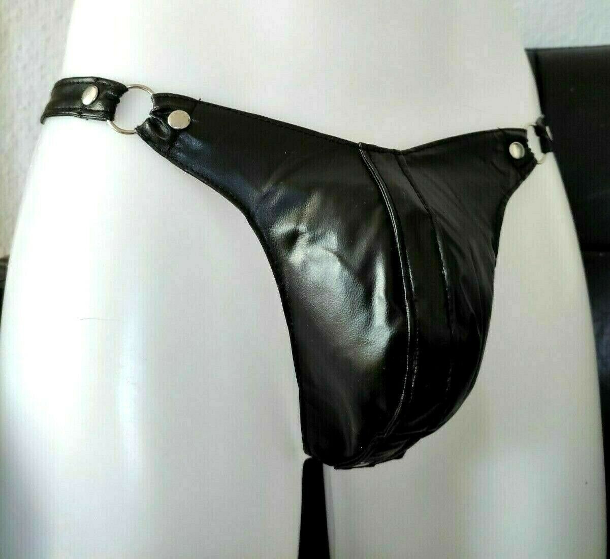 &quot;Leather-Look&quot; String &quot;for Real-Men&quot;  X-trem Hot, Super Edel, Nieten/Ringe, Size L / XL