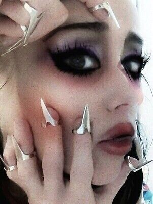 UNISEX, Finger Spike, Silberfarben, Fingeraufsatz, Ring, Metall Spike, One Size