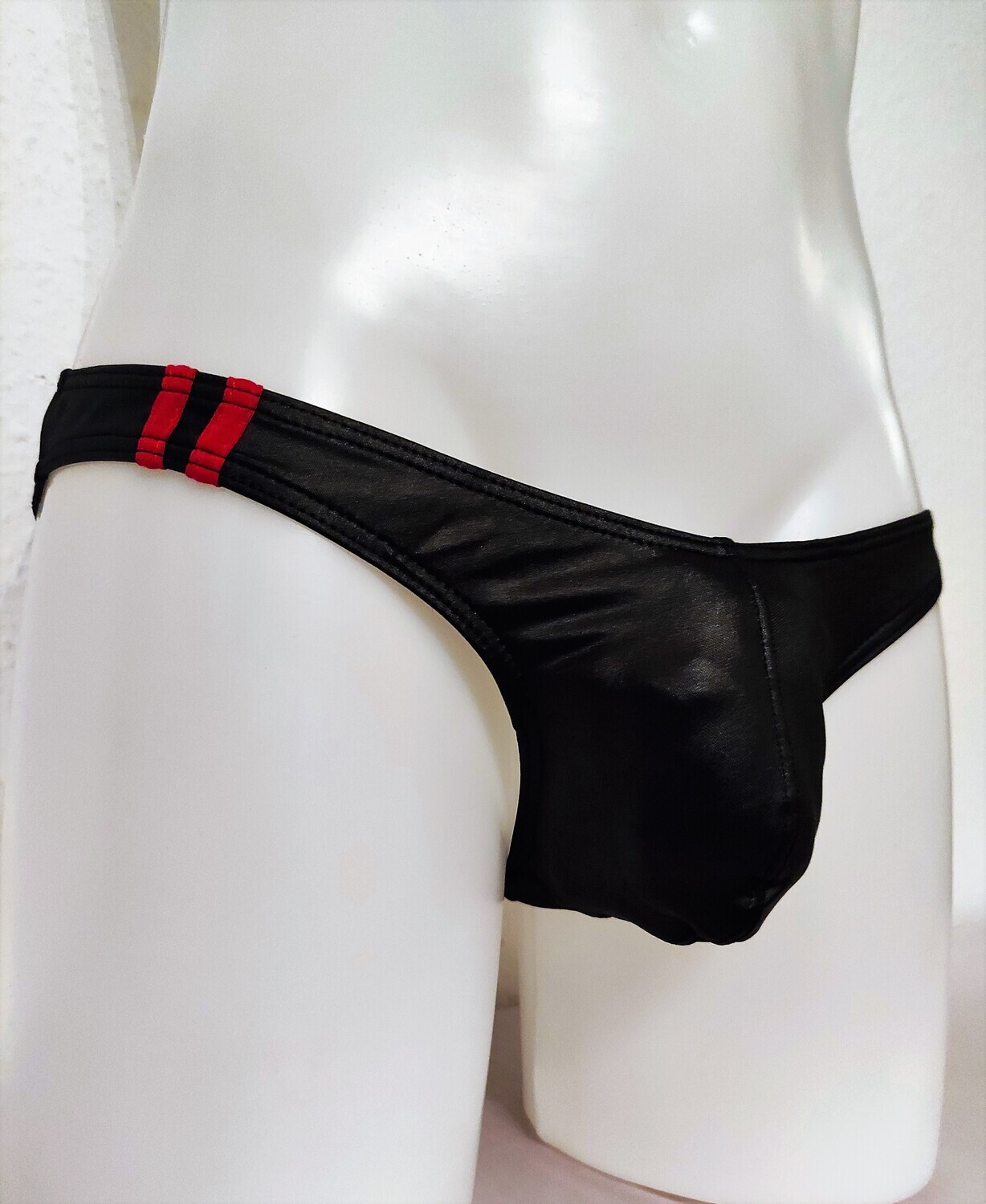 Second Skin Lederoptik Hipster/Slip Matter Lederglanz Mega Soft Touch Feeling, Black L/XL