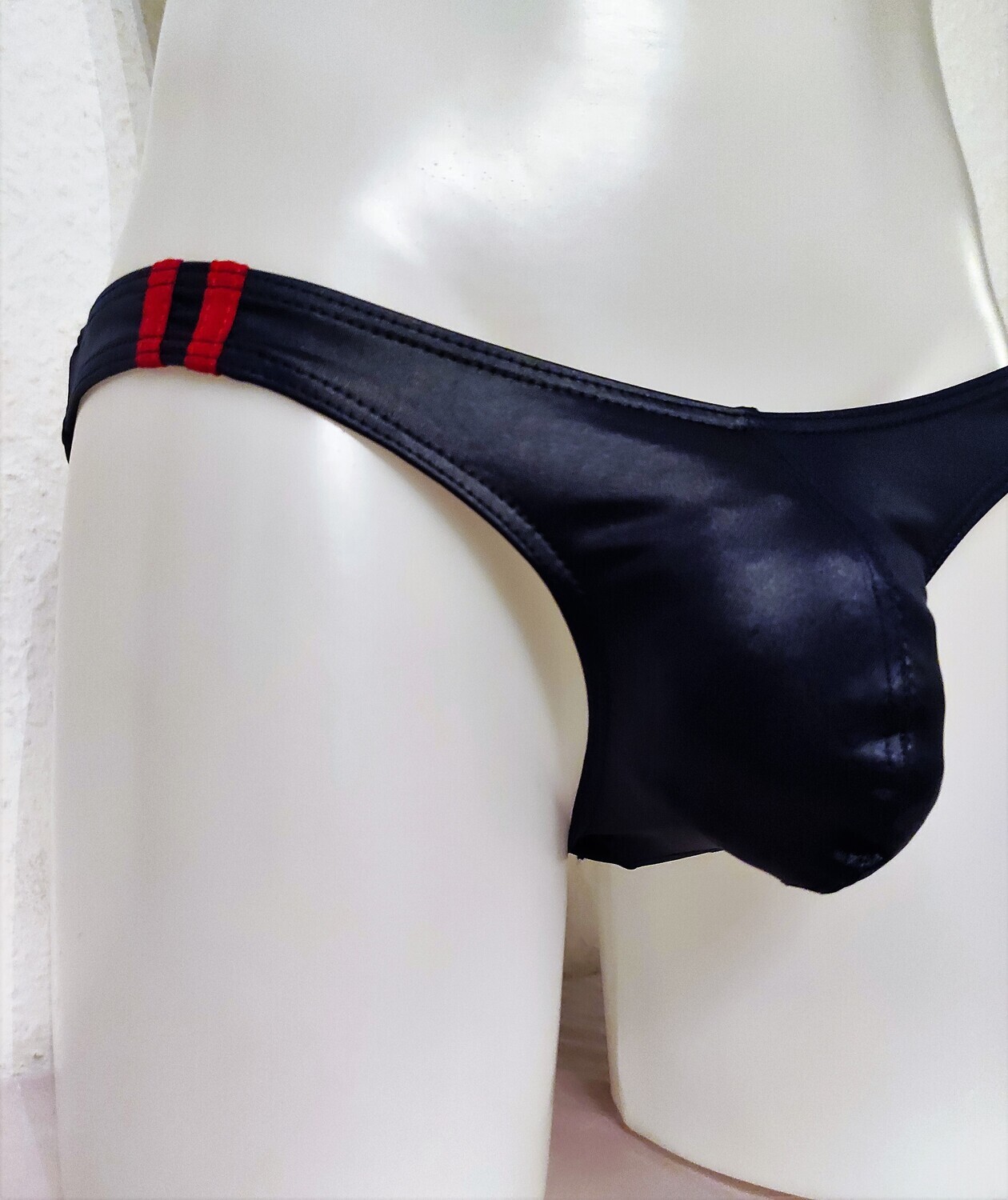 Second Skin Lederoptik Hipster/Slip Matter Lederglanz Mega Soft Touch Feeling, Dark Blue L/XL