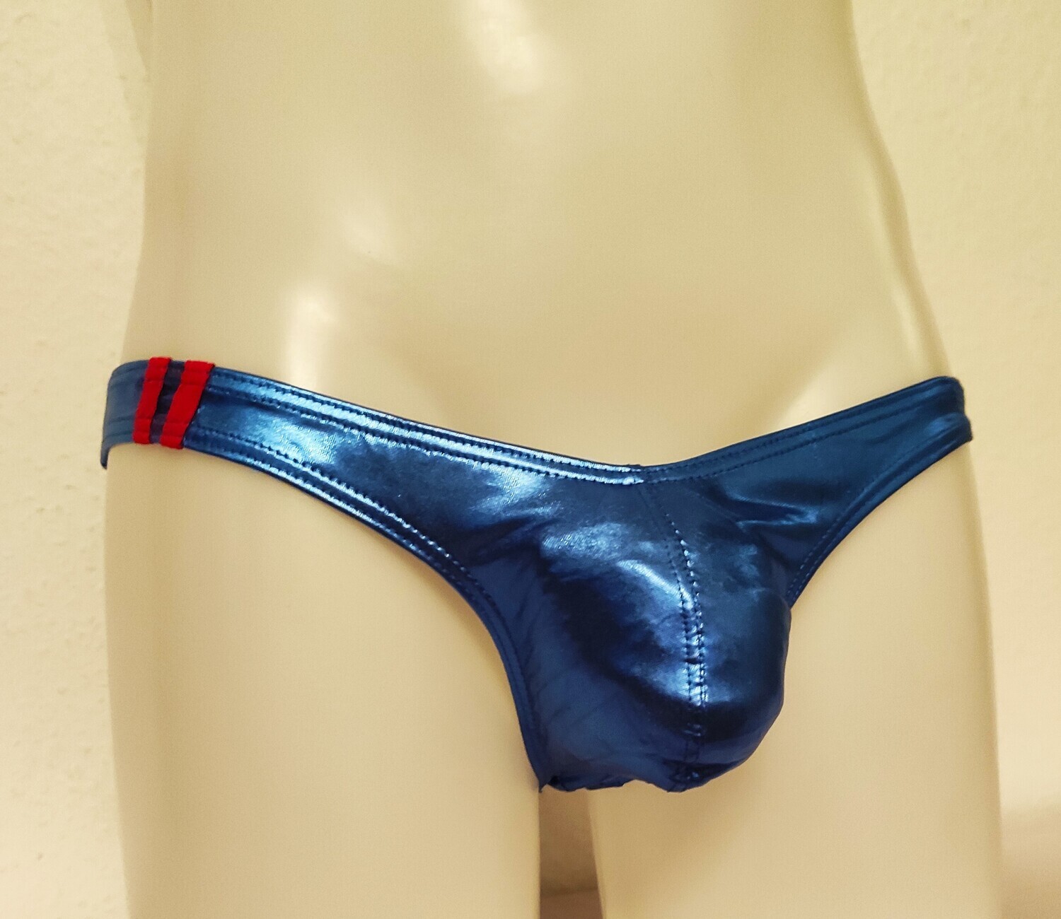 Second Skin Glossy Hipster/Slip Men Spiegelglanz Mega Soft Touch Feeling, Iceblue Size L