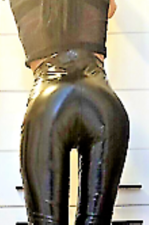 Black Specialz New Exclusive Highwaist Glossy Lack Pants Zipper Button Black L