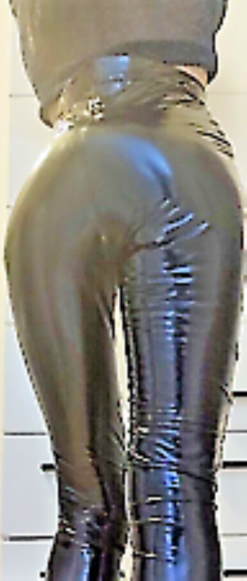 Black Specialz New Exclusive Highwaist Glossy Lack Pants Zipper Button Black S